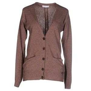See by Chloe medium brown wool blend cardigan sweater